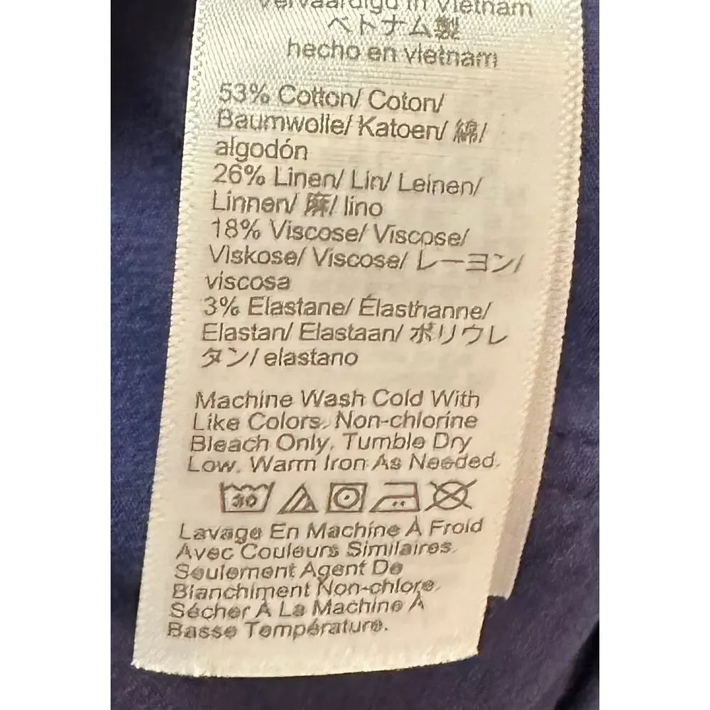 J. Crew Lizzie High Rise Patch Pocket Wide Leg Pant Blue BW805 Petite Size 31P - Picture 10 of 11